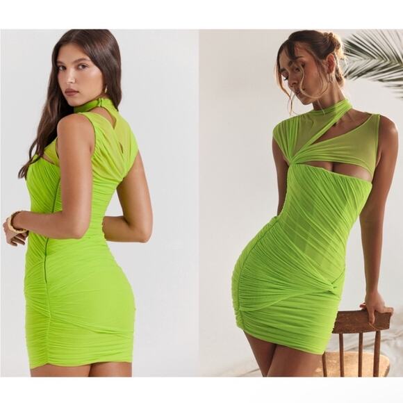 House of CB Neon Green Mini Dress - Picture 5 of 9